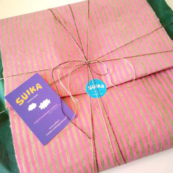 送料無料☆南仏発★アフリカン・ファブリックのこどもじんべい☆Lサイズ☆ライムグリーン・ツバメ★【受注制作】 10枚目の画像