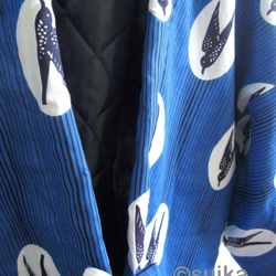 冬の新作☆南仏より★アフリカン・ファブリックの半纏☆ツバメ・ブルーマリン★送料無料 9枚目の画像