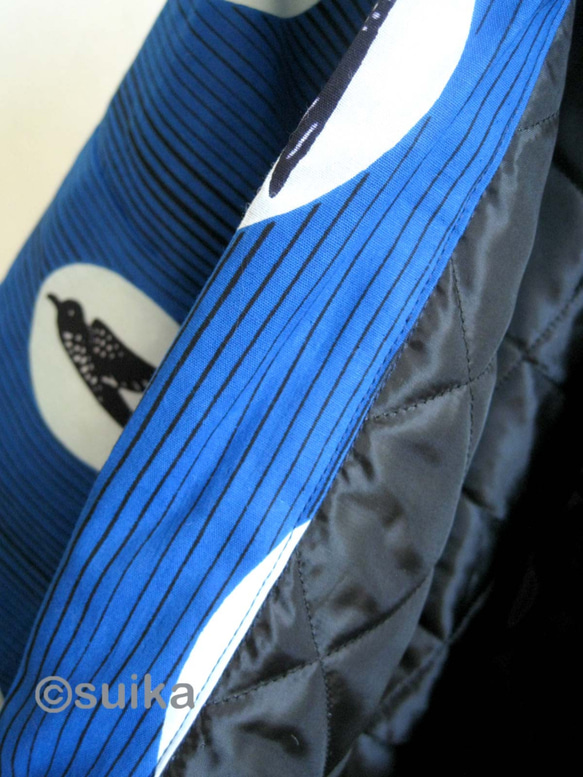 冬の新作☆南仏より★アフリカン・ファブリックの半纏☆ツバメ・ブルーマリン★送料無料 10枚目の画像