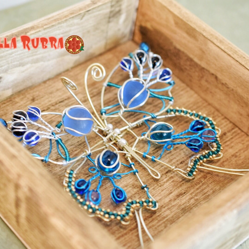 幻想的なブルーバタフライアート 額縁付き インテ リア 壁掛け装飾品