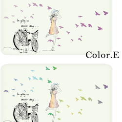 抗菌 送料無料 マスクケース 日本製 マスクカバー 自転車と少女 おしゃれでかわいいデザイン 携帯ポーチ 4枚目の画像