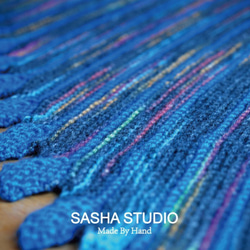 柔软手工编织德国瑞典进口羊毛段染线叶子细节围巾披肩 第2張的照片