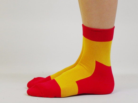 LET'S GO SOCKS 路面店限定カラー / 32 RED YELLOW 1枚目の画像