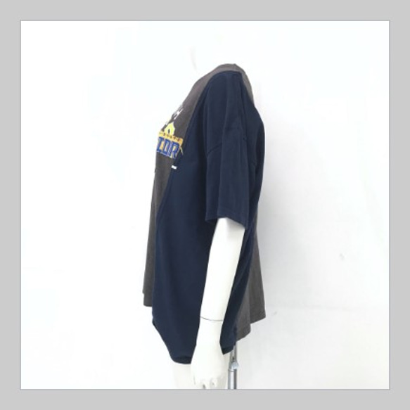 【1点物リメイクアイテム‼】　00○○　ワイドTシャツ /2007-35 6枚目の画像