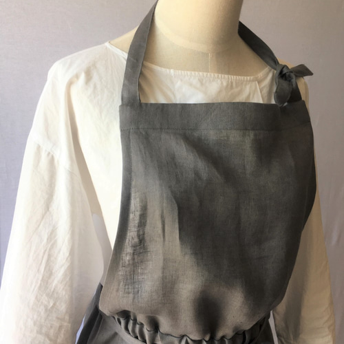 ✨新品✨ エプロン レディース 大人 おしゃれ グレー かわいい リネン 大人かわいい リネンエプロン】 グレー／薄リネン その他ファッション