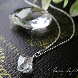silver925/ハーキマーダイヤモンドの1粒ネックレス 2枚目の画像