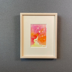 【原画】水彩イラスト✳︎心が暖まるスノーマンの絵✳︎額付き 1枚目の画像