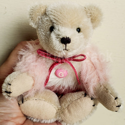 テディベア ★☆優しくむぎっとしてね♪ピンク系★☆★可愛い teddy bear クマ アンティーク 癒し 3枚目の画像