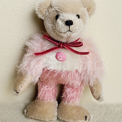 テディベア ★☆優しくむぎっとしてね♪ピンク系★☆★可愛い teddy bear クマ アンティーク 癒し 5枚目の画像