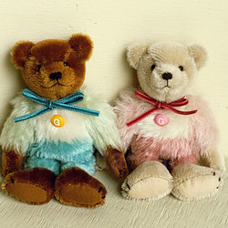 テディベア ★☆優しくむぎっとしてね♪ピンク系★☆★可愛い teddy bear クマ アンティーク 癒し 8枚目の画像