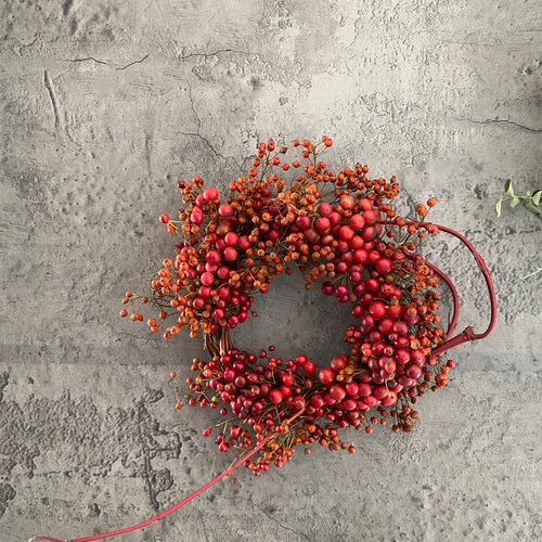 クリスマスリース 正月リース 赤い実のリース リース Riyo Garden