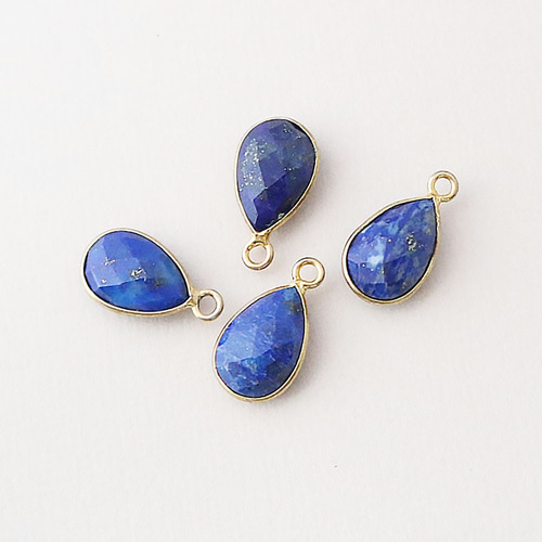 ラピスラズリ ファセットカット ペアシェイプ 一粒 大人ピアス 購入