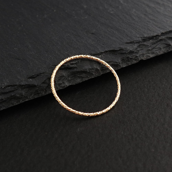 シンプル デザイン スパークル / リング 14KGF ゴールド 指輪 4枚目の画像