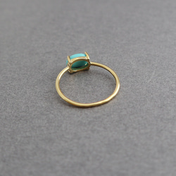 [十二月生日石] 綠松石橢圓形凸圓形約 8 x 6 毫米 / 銀 925 金戒指 第3張的照片