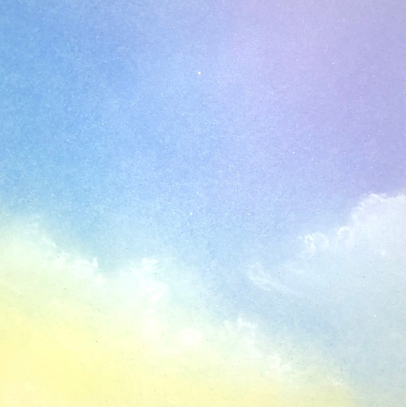 パステル画　わたしの空　ブルーイエロー 2枚目の画像