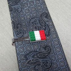 〈ブロックのネクタイピン〉イタリア国旗 2枚目の画像