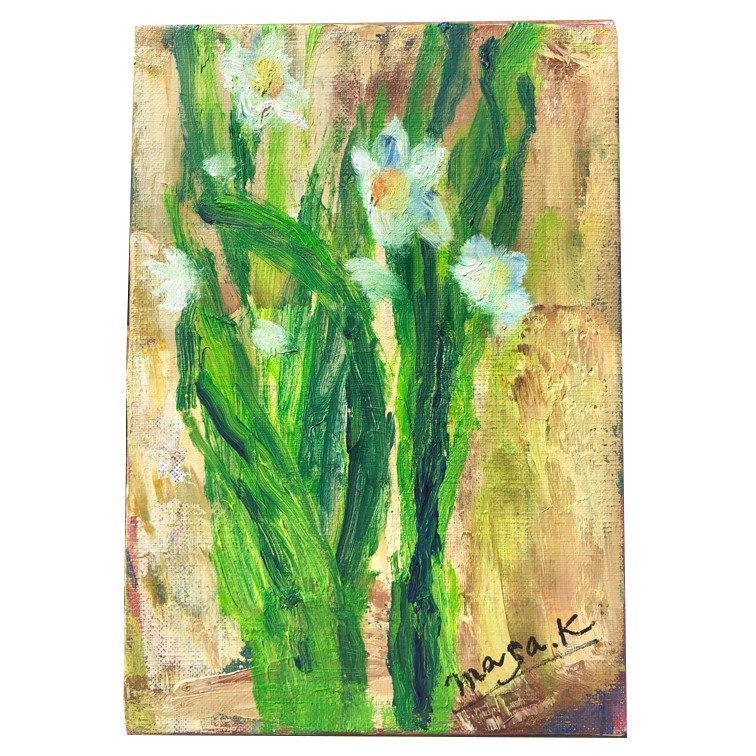 新しい一日 油画 F6 (菜の花・水仙・ビオラ) SH16 R6 油彩 新しい一日 油画 F6 (菜の花・水仙・ビオラ) SH16 R6 油彩