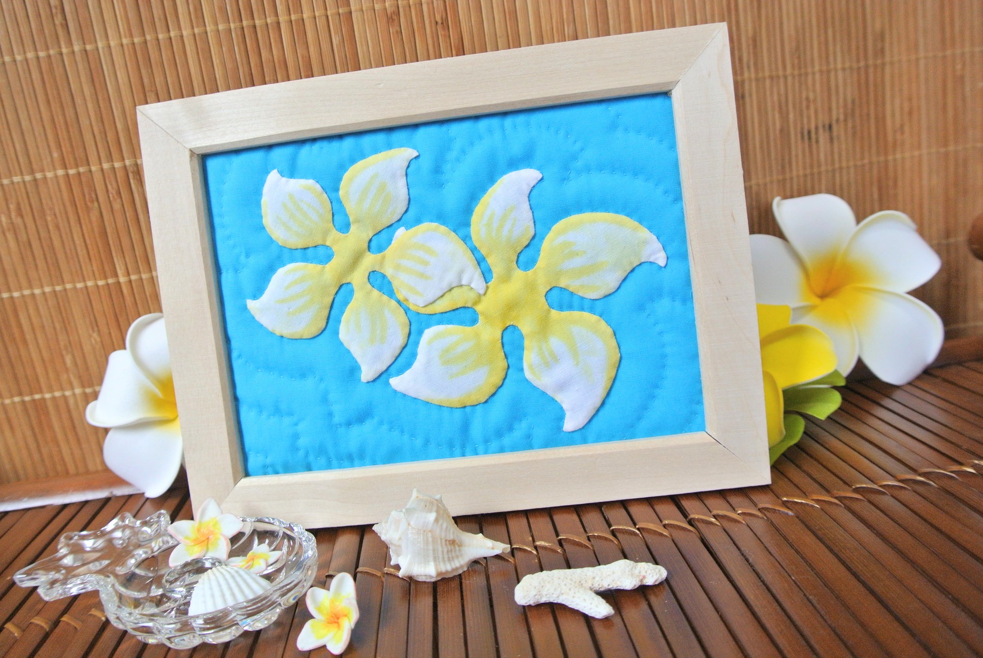 【大人気】フレーム入りハワイアンキルト2点 大人気】フレーム入りハワイアンキルト2点