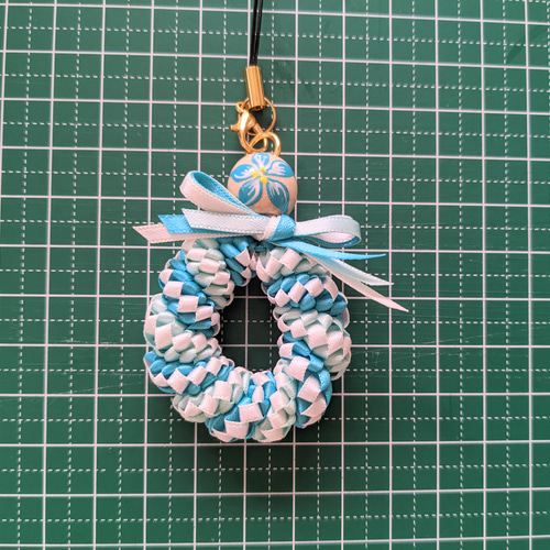 送料無料 ☆ ハワイアン リボンレイ ☆ ストラップ ターコイズブルー