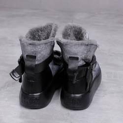 ♥秋冬新款手工♥女士真皮厚底保暖短筒靴22.5cm-25cm＃316-2 第4張的照片