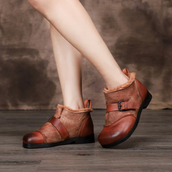 ♥秋冬新款手工♥女士真皮保暖短筒靴22.5cm-25cm＃319.1 第1張的照片