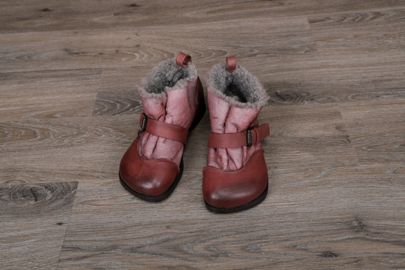 ♥秋冬新款手工♥女士真皮保暖短筒靴22.5cm-25cm＃319-2 第8張的照片