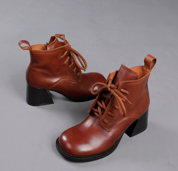 ♥ 新款秋冬手工製作 ♥ 女式真皮皮鞋高跟鞋 22.5cm-25cm #422 第5張的照片