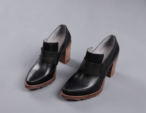 ♥ 新款秋冬手工製作 ♥ 女式真皮鞋 高跟鞋 22.5cm-25cm #425-1 第4張的照片