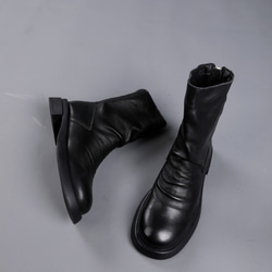 ♥ 全新秋冬手工 ♥ 真皮鞋女式高跟鞋靴子 22.5cm-25cm 2 色 #456-2 第6張的照片