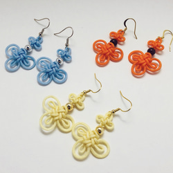 吉祥結のピアス クリーム Good Luck knot earring off-white 5枚目の画像