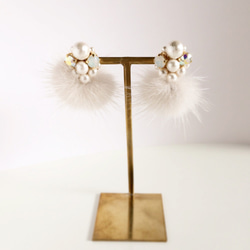 Mink fur Bijou earrings (3color  variation) 第2張的照片