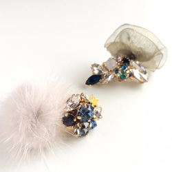 Order made♡ Bijou ear cuff & Fur bijou earring 2枚目の画像