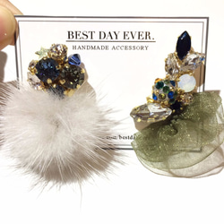 Order made♡ Bijou ear cuff & Fur bijou earring 5枚目の画像