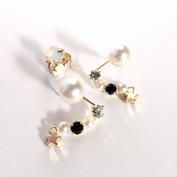 5way ☆ Back charm Bijou pierce set * 第1張的照片