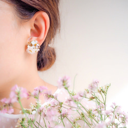 【精選特色】春天色花朵Bijoux耳環 - 復古玫瑰 - 第2張的照片