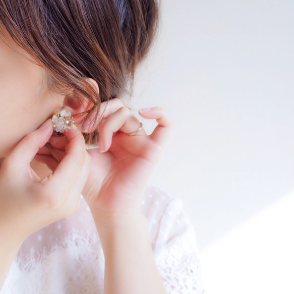 【精選特色】春天色花朵Bijoux耳環 - 復古玫瑰 - 第4張的照片