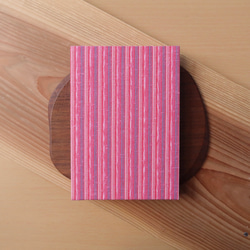 遠州綿紬の御朱印帳 ピンクストライプ 3枚目の画像