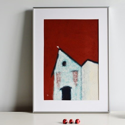 絵画　\"red and black\" パステル画 抽象画 黄色 赤 黒 手描き 絵画パステル画 現代アート インテリア