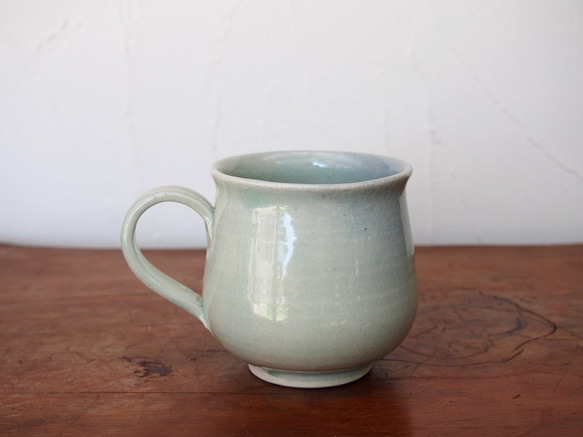 コーヒーカップ・うす緑　yc-022 2枚目の画像