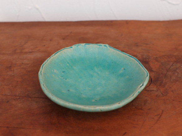 トルコブルーの小皿(10.5cm)　ysr3-016 1枚目の画像