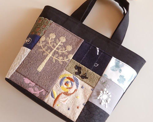 【訳有り品】ミナペルホネン　パッチワークシンプルトートバック M☆ミナペルホネンのトートバッグ ♡愛しのパッチワーク-128 トート