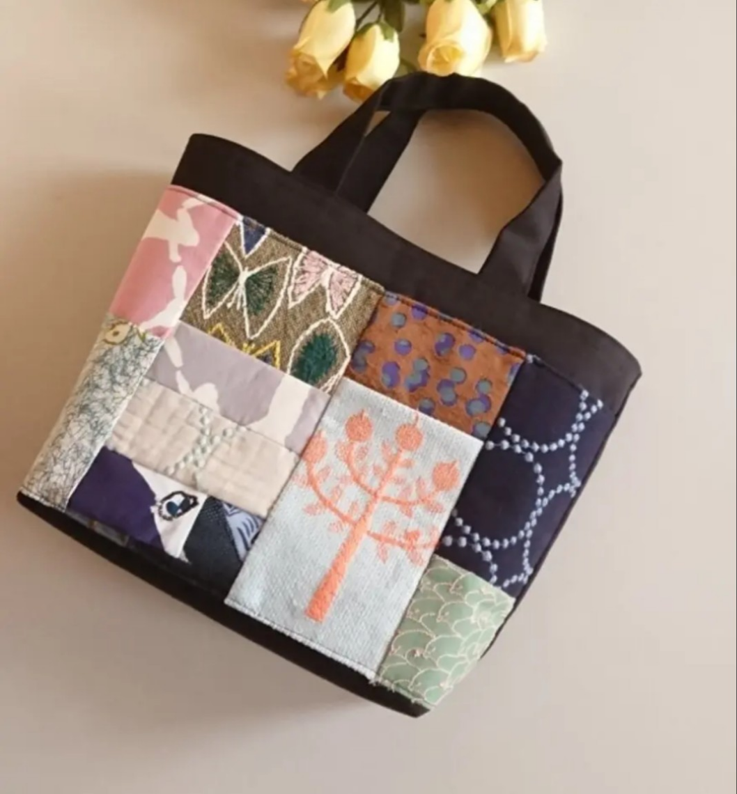 M☆ミナペルホネンのトートバッグ ♡愛しのパッチワーク-131