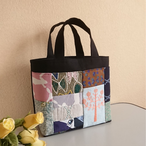 mk  ハンドメイド♡ミナペルホネン♡パッチのワンハンドルトート mina perhonen - ミナペルホネン ハンドメイド ワンハンドル