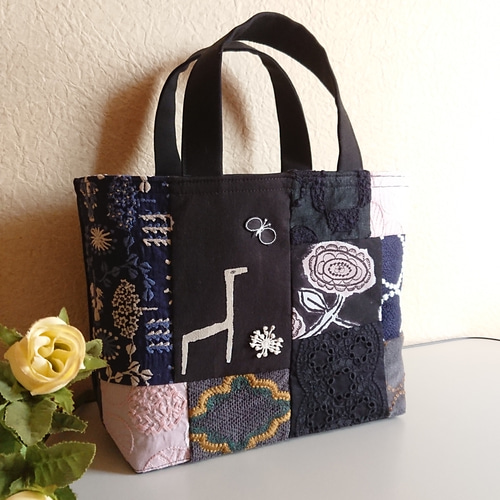【専用】⑭ミナペルホネン*パッチワーク トートバッグ ハンドメイド ミナペルホネン Lサイズ パッチワーク トートバッグ minaperhonen
