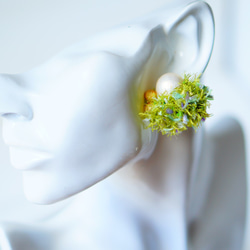 花式紗耳環※耳環可更換（新鮮綠色） 第4張的照片