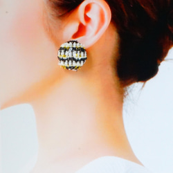 Fancy Tweed耳環※耳環/金屬過敏兼容耳環多變（單調） 第2張的照片