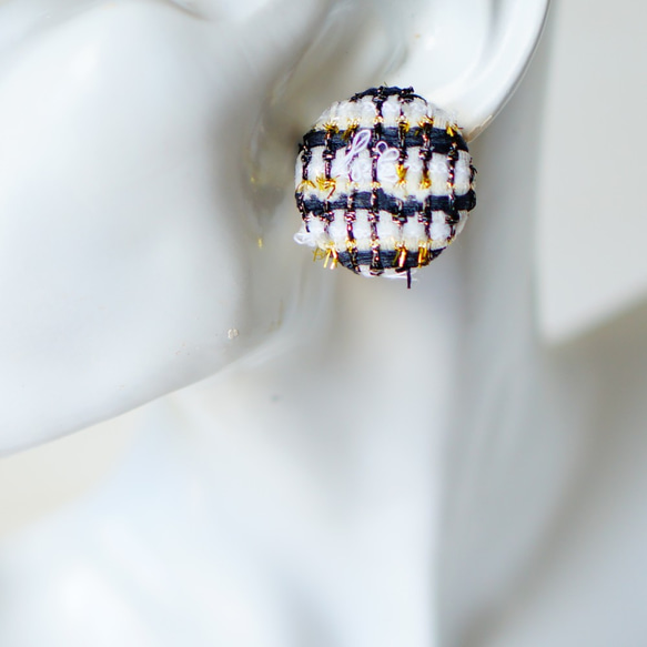 Fancy Tweed耳環※耳環/金屬過敏兼容耳環多變（單調） 第3張的照片
