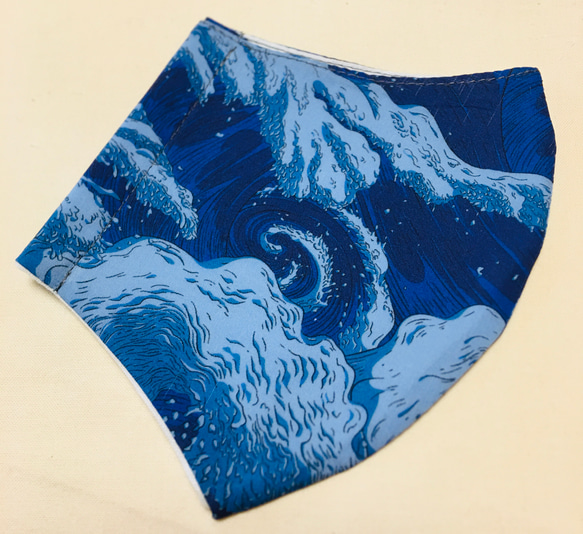 立体マスク　リバティ　【2021SS】＜Vespertine Wave＞(ヴェスペルティンウェーブ) ブルー 1枚目の画像