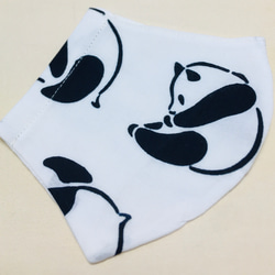 立体マスク　気音間てぬぐい生地使用「でんぐり親子パンダ」日本製② 1枚目の画像