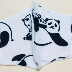 立体マスク　気音間てぬぐい生地使用「でんぐり親子パンダ」日本製② 2枚目の画像